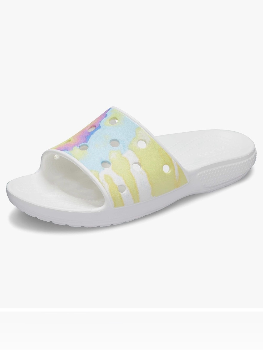 Crocs Rainbow Tie-Dye White Slides Sandals M6 W8 - Picture 3 of 8